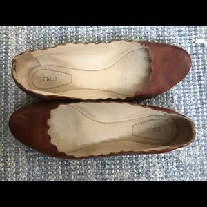 Chloe Lauren Scallop Ballet Flats • 37